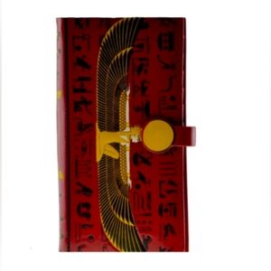 Shagwear Long Wallet Vegan Leather Egyptian Red Clutch Purse Bag